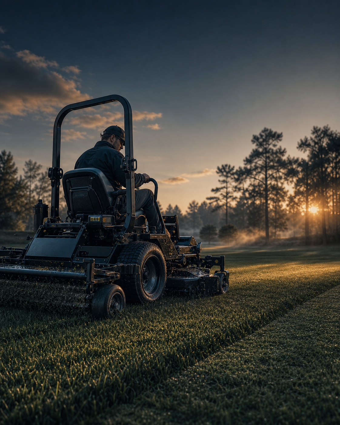 A turf specialist inspecting a maintained field